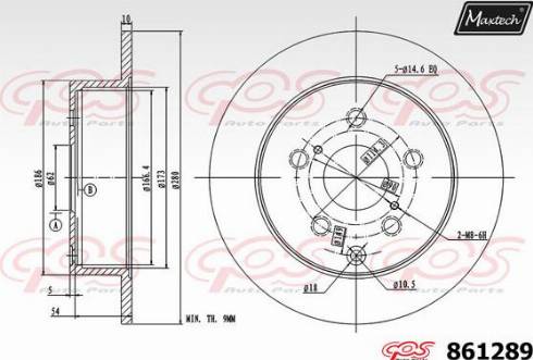 Maxtech 861289.0000 - Тормозной диск autospares.lv