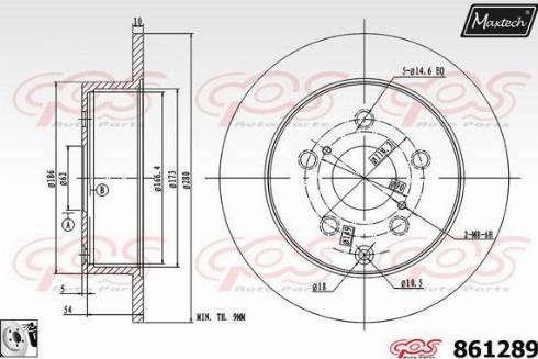 Maxtech 861289.0080 - Тормозной диск autospares.lv