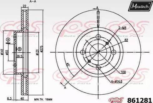 Maxtech 861281.6060 - Тормозной диск autospares.lv