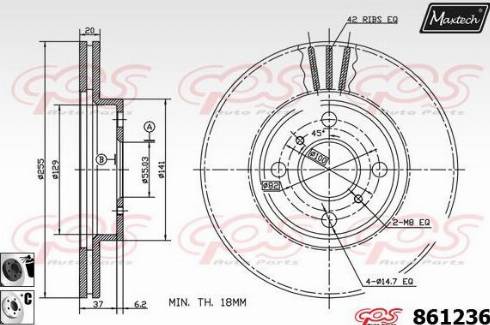 Maxtech 861236.6060 - Тормозной диск autospares.lv