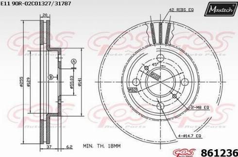 Maxtech 861236.0000 - Тормозной диск autospares.lv