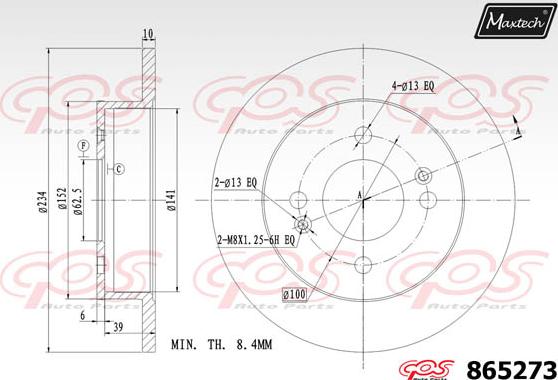 Maxtech 861236 - Тормозной диск autospares.lv