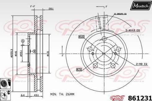 Maxtech 861231.6060 - Тормозной диск autospares.lv