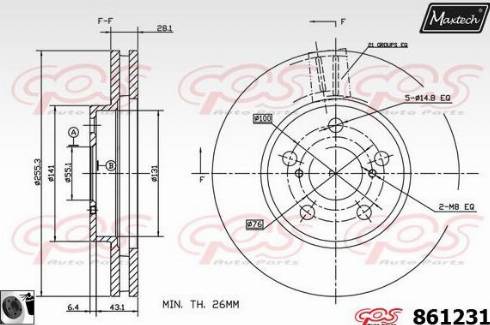 Maxtech 861231.0060 - Тормозной диск autospares.lv