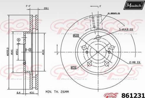 Maxtech 861231.0000 - Тормозной диск autospares.lv