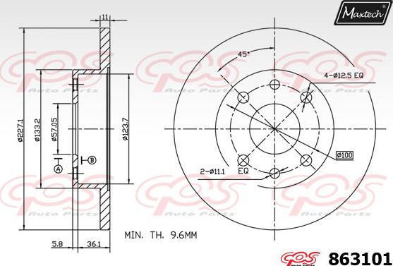 Maxtech 861238 - Тормозной диск autospares.lv