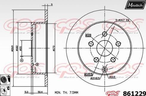 Maxtech 861229.6060 - Тормозной диск autospares.lv