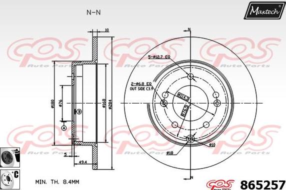 Maxtech 861229 - Тормозной диск autospares.lv