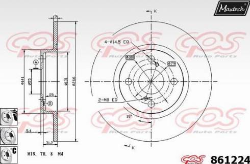 Maxtech 861224.6880 - Тормозной диск autospares.lv