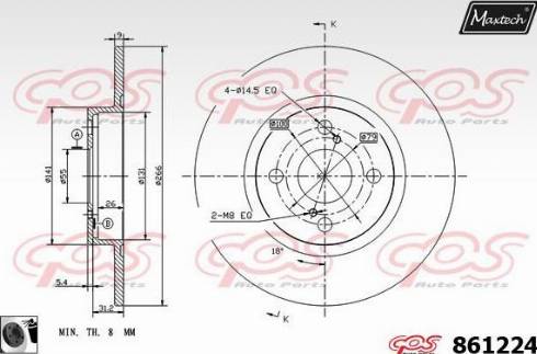 Maxtech 861224.0060 - Тормозной диск autospares.lv