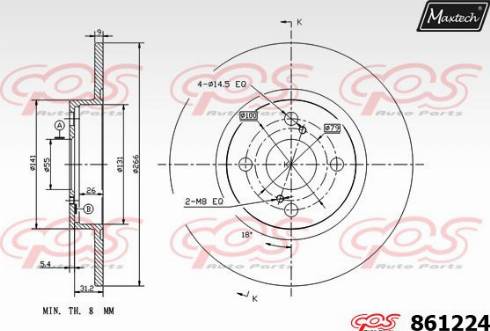 Maxtech 861224.0000 - Тормозной диск autospares.lv