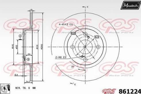 Maxtech 861224.0080 - Тормозной диск autospares.lv