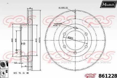 Maxtech 861228.6060 - Тормозной диск autospares.lv