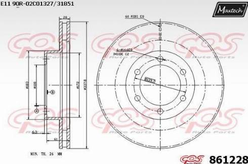 Maxtech 861228.0000 - Тормозной диск autospares.lv