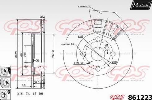 Maxtech 861223.6980 - Тормозной диск autospares.lv