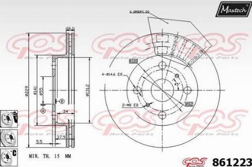 Maxtech 861223.6880 - Тормозной диск autospares.lv