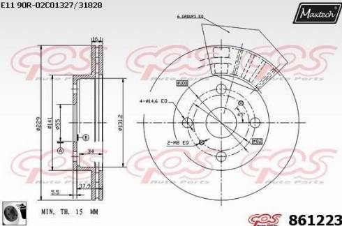 Maxtech 861223.0060 - Тормозной диск autospares.lv