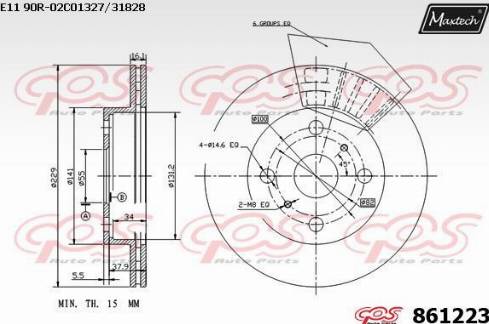 Maxtech 861223.0000 - Тормозной диск autospares.lv