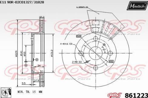 Maxtech 861223.0080 - Тормозной диск autospares.lv