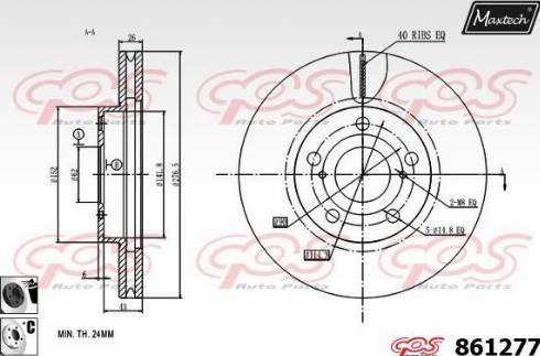 Maxtech 861277.6060 - Тормозной диск autospares.lv