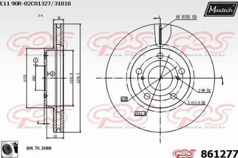 Maxtech 861277.0060 - Тормозной диск autospares.lv