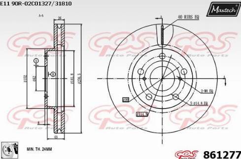 Maxtech 861277.0080 - Тормозной диск autospares.lv