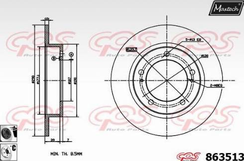 Maxtech 863513.6060 - Тормозной диск autospares.lv