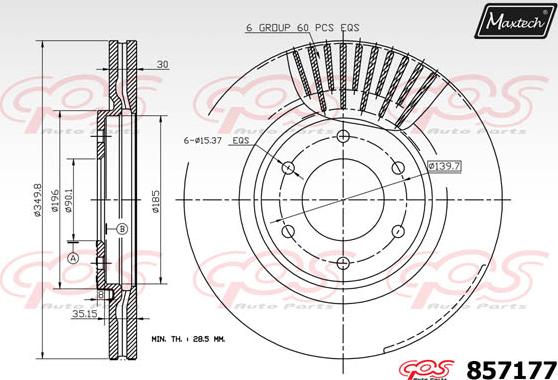 Maxtech 863513 - Тормозной диск autospares.lv