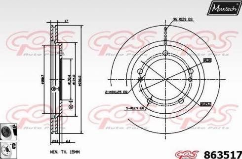 Maxtech 863517.6060 - Тормозной диск autospares.lv