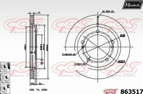 Maxtech 863517.6880 - Тормозной диск autospares.lv