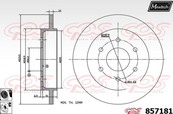 Maxtech 863517 - Тормозной диск autospares.lv