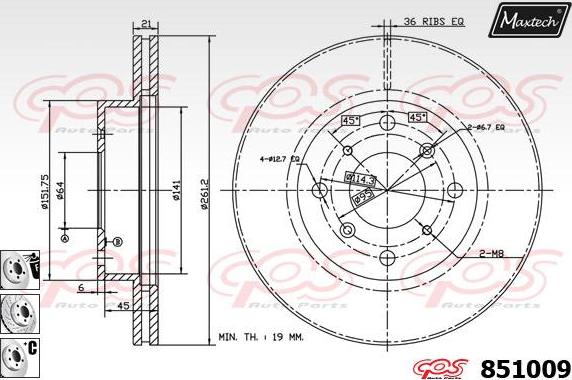 Maxtech 863520 - Тормозной диск autospares.lv