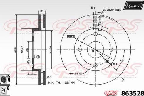 Maxtech 863528.6060 - Тормозной диск autospares.lv