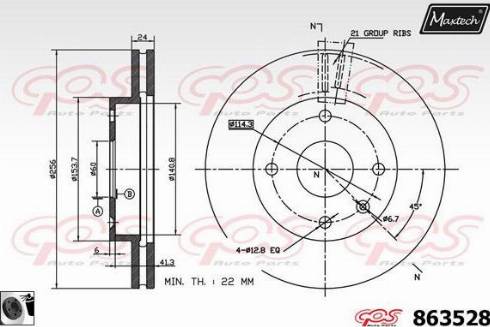 Maxtech 863528.0060 - Тормозной диск autospares.lv