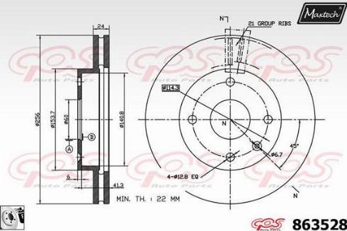 Maxtech 863528.0080 - Тормозной диск autospares.lv