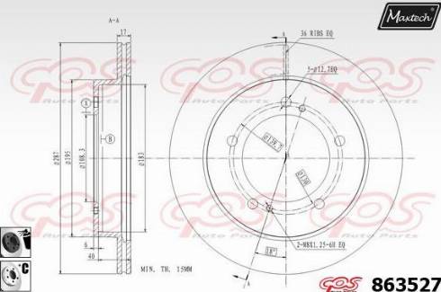 Maxtech 863527.6060 - Тормозной диск autospares.lv