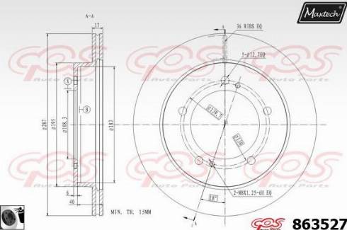 Maxtech 863527.0060 - Тормозной диск autospares.lv