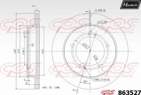 Maxtech 863527.0000 - Тормозной диск autospares.lv