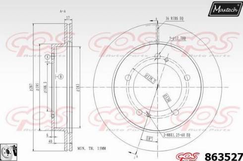 Maxtech 863527.0080 - Тормозной диск autospares.lv