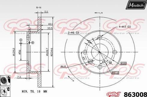 Maxtech 863008.6060 - Тормозной диск autospares.lv