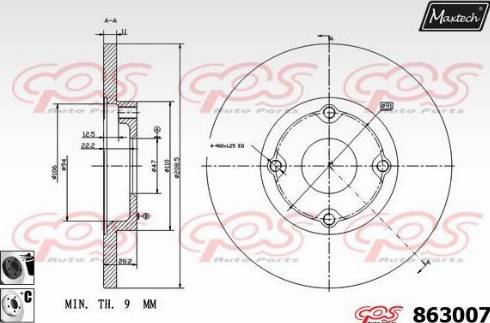 Maxtech 863007.6060 - Тормозной диск autospares.lv