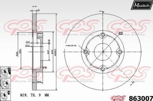 Maxtech 863007.6880 - Тормозной диск autospares.lv