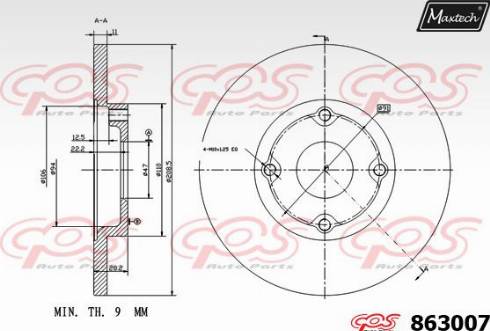 Maxtech 863007.0000 - Тормозной диск autospares.lv