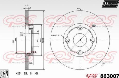 Maxtech 863007.0080 - Тормозной диск autospares.lv