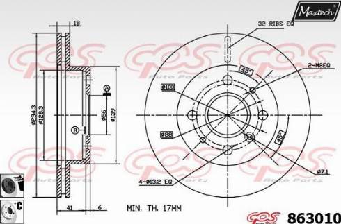 Maxtech 863010.6060 - Тормозной диск autospares.lv