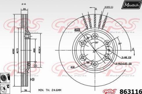 Maxtech 863116.6060 - Тормозной диск autospares.lv