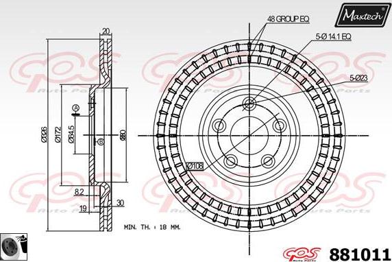 Maxtech 863112 - Тормозной диск autospares.lv