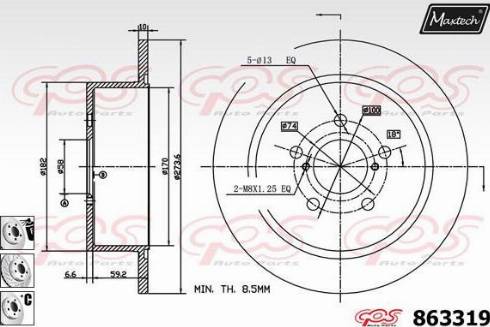 Maxtech 863319.6980 - Тормозной диск autospares.lv