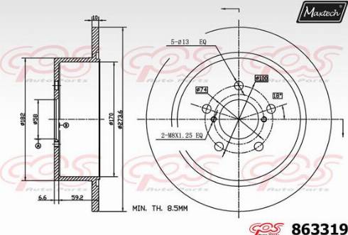 Maxtech 863319.0000 - Тормозной диск autospares.lv