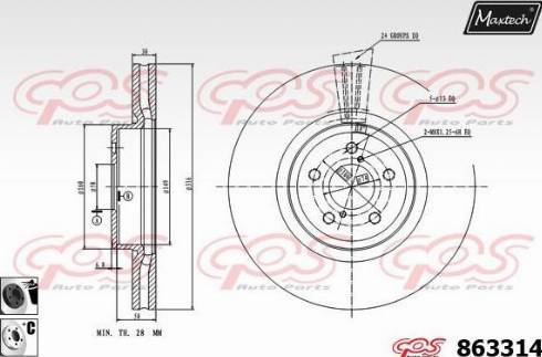 Maxtech 863314.6060 - Тормозной диск autospares.lv